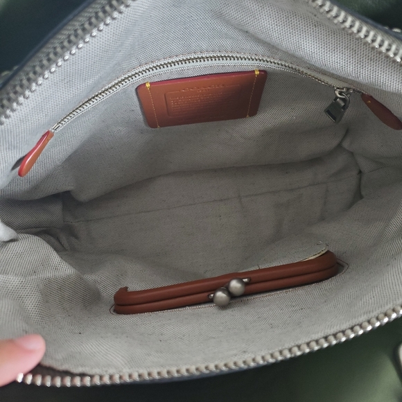 Coach Rogue 30 Suede With Fringe In Fern - Picture 12 of 14